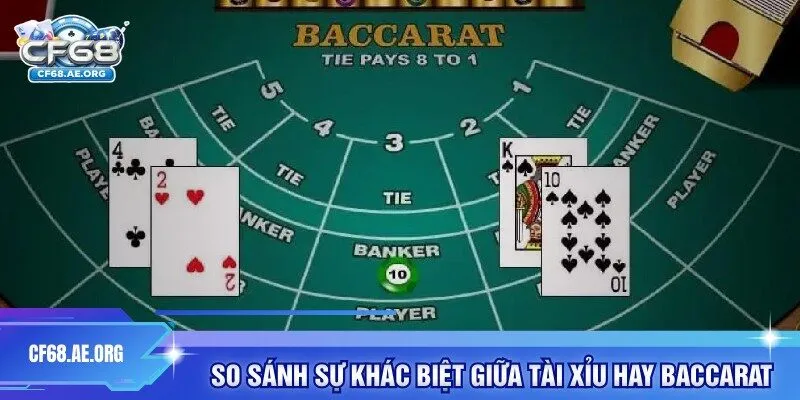 So sánh sự khác biệt giữa Tài Xỉu hay Baccarat
