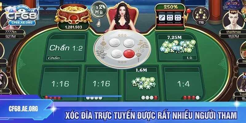 Xóc Đĩa trực tuyến được rất nhiều người tham gia 